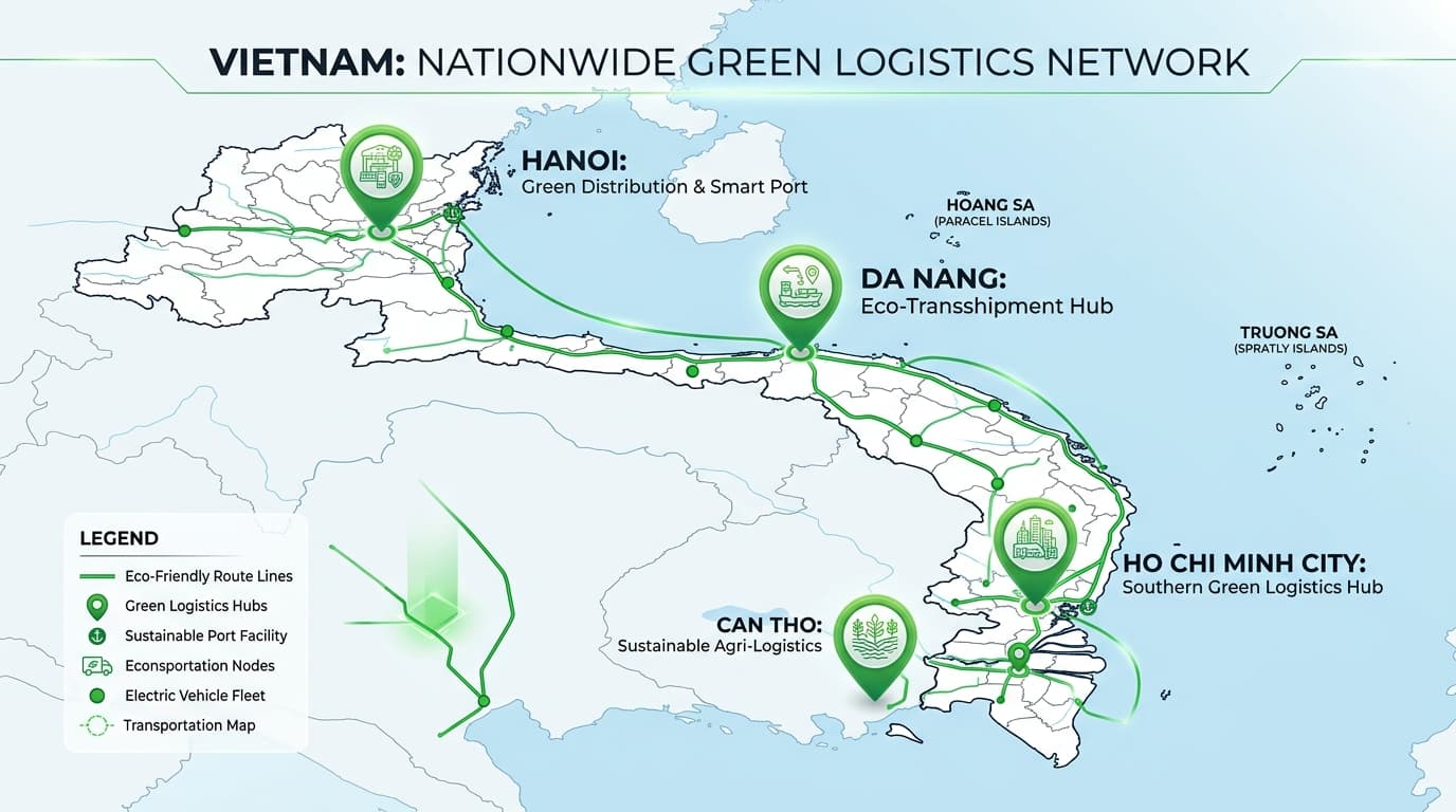 Bản đồ mạng lưới kho bãi Green24h toàn quốc