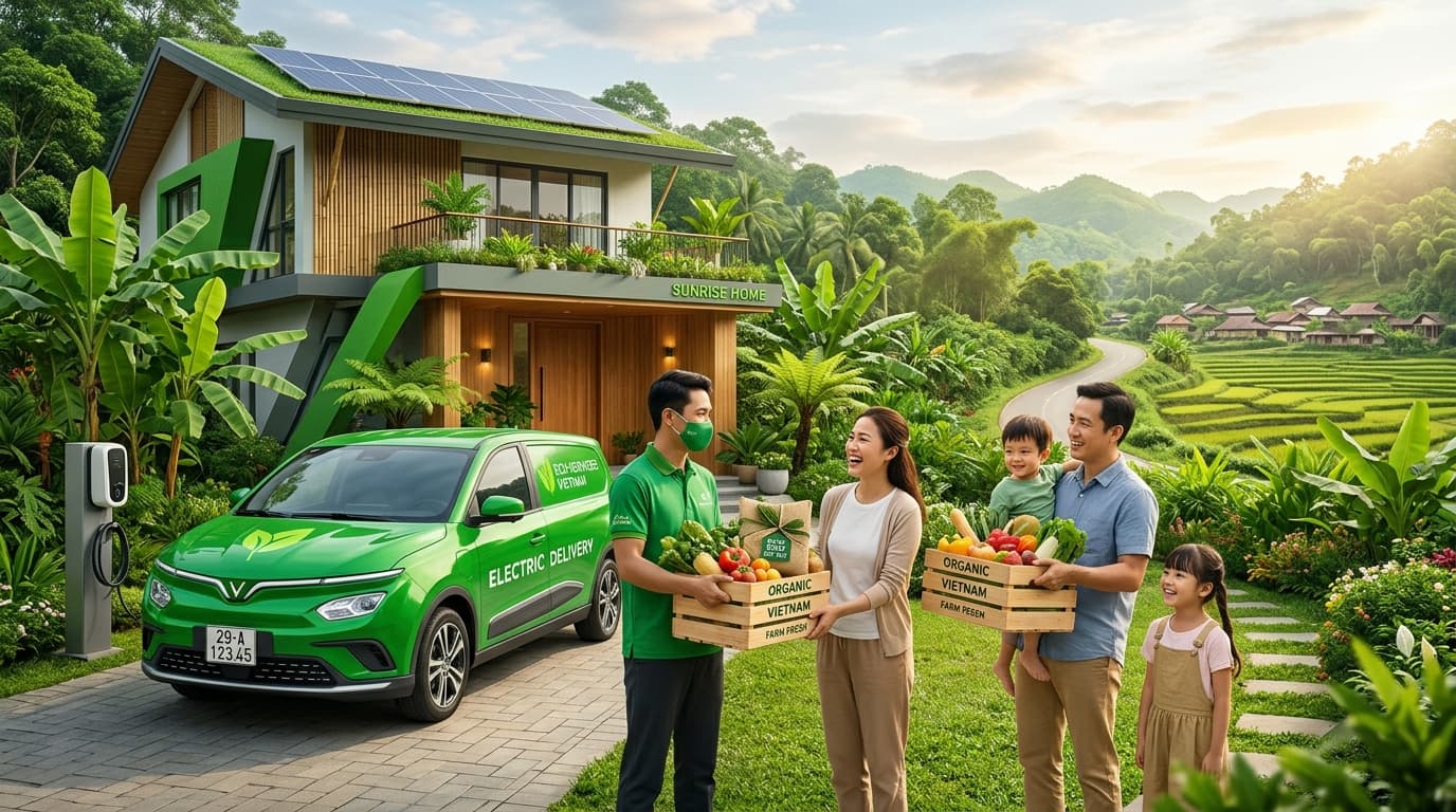 Dịch vụ Nông sản Hữu cơ & Giao hàng Xe điện Green24H