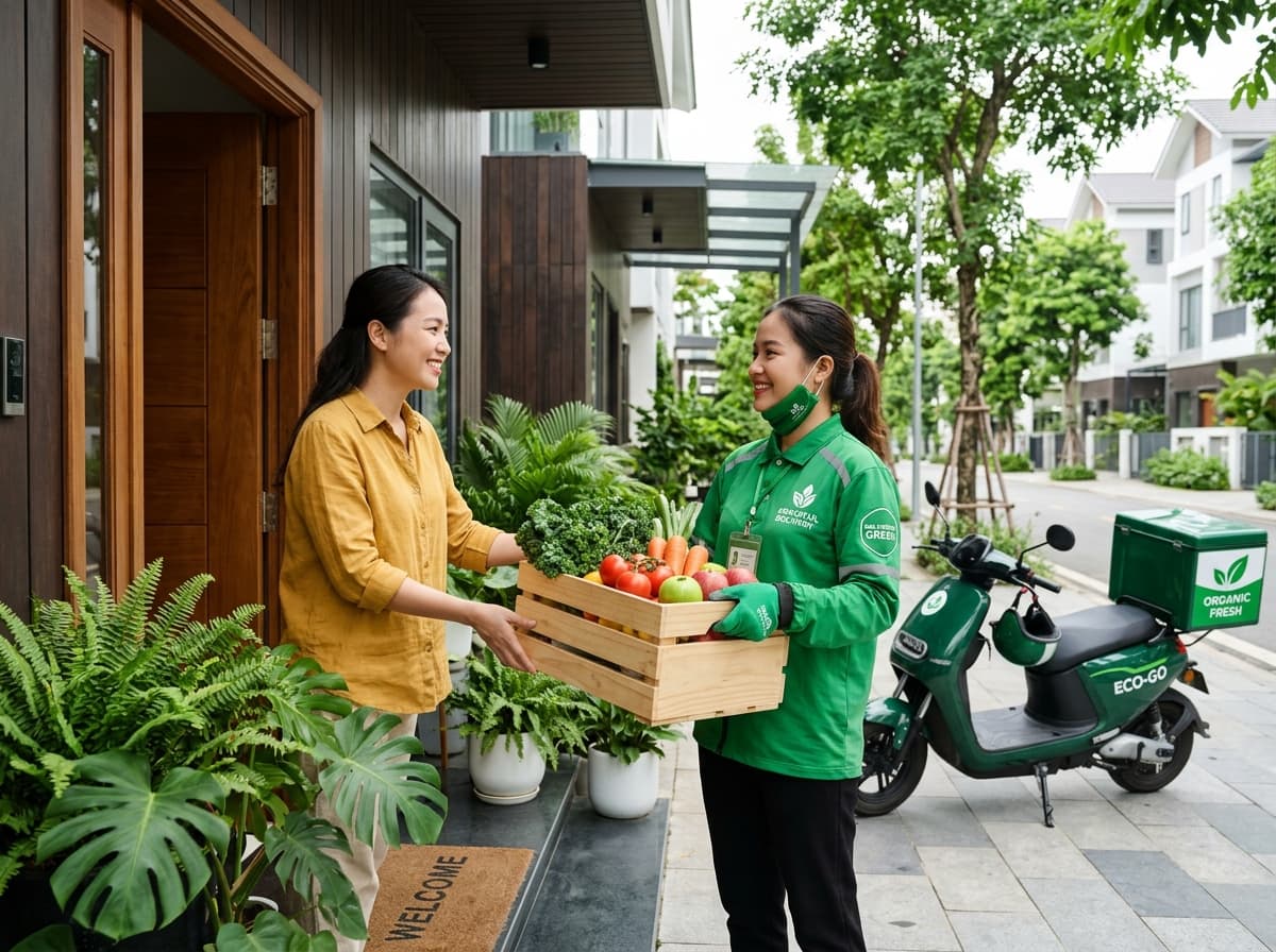 Đội ngũ giao hàng xe điện Net-Zero 2H của Green24H phục vụ tận cửa